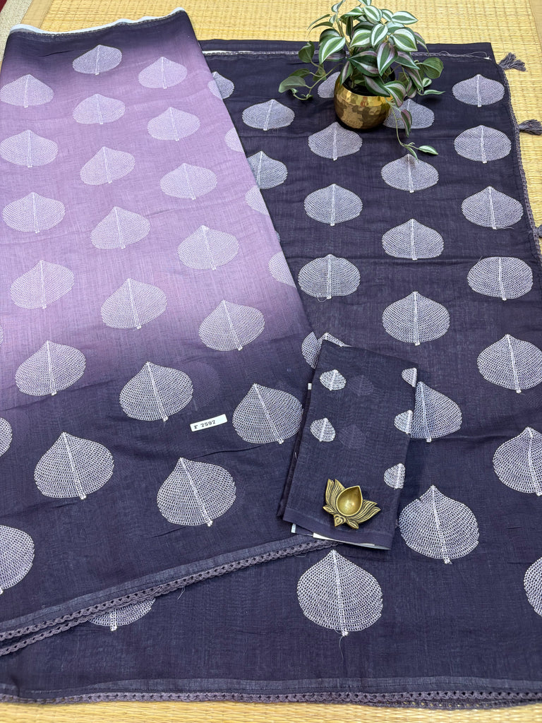 Linen Saree #F7597