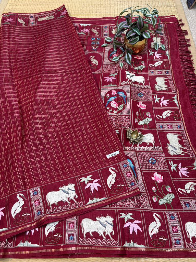 Viscose Tussar Silk Sarees #F7205