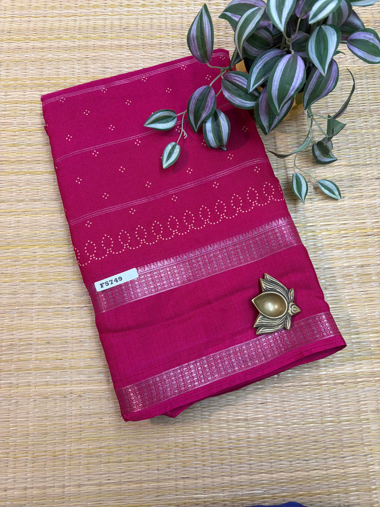 Mass Crepe Sarees #F5749