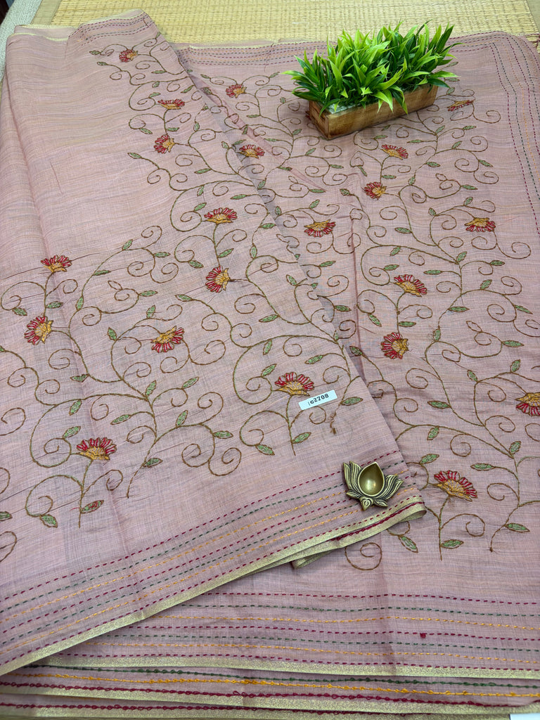 Linen Sarees#G2708