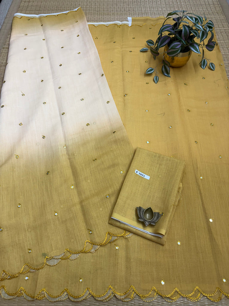 Linen Saree #F7671