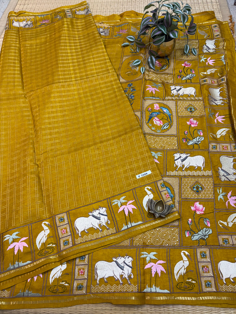 Viscose Tussar Silk Sarees #F7209