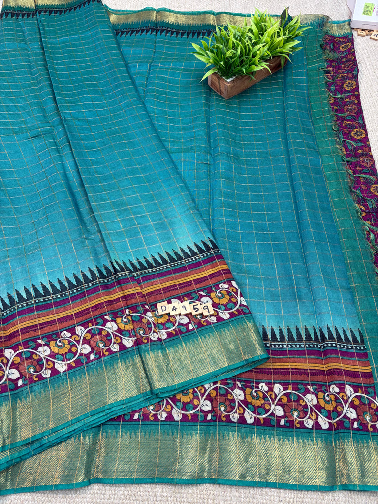 Silky Spun Cotton Sarees #D4959