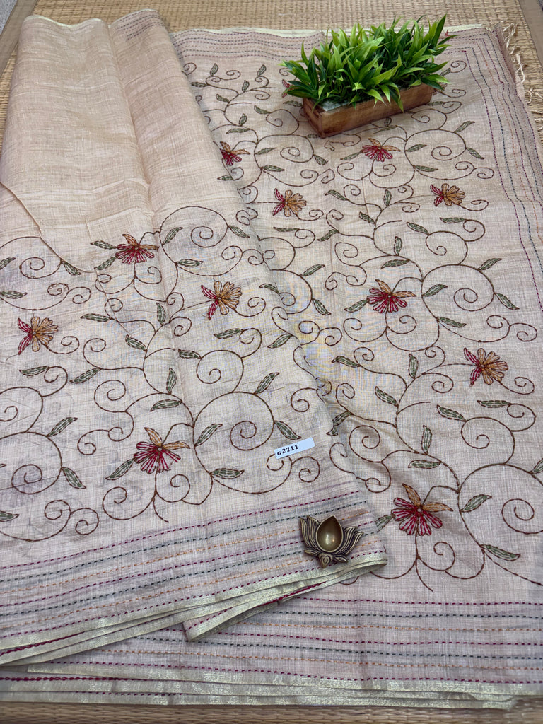 Linen Sarees#G2711