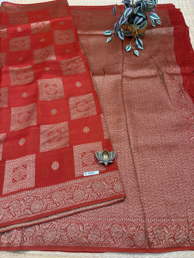 Semi Jute Silk Sarees #F7094