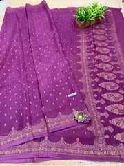 Semi Banarasi Crepe Sarees #F7109