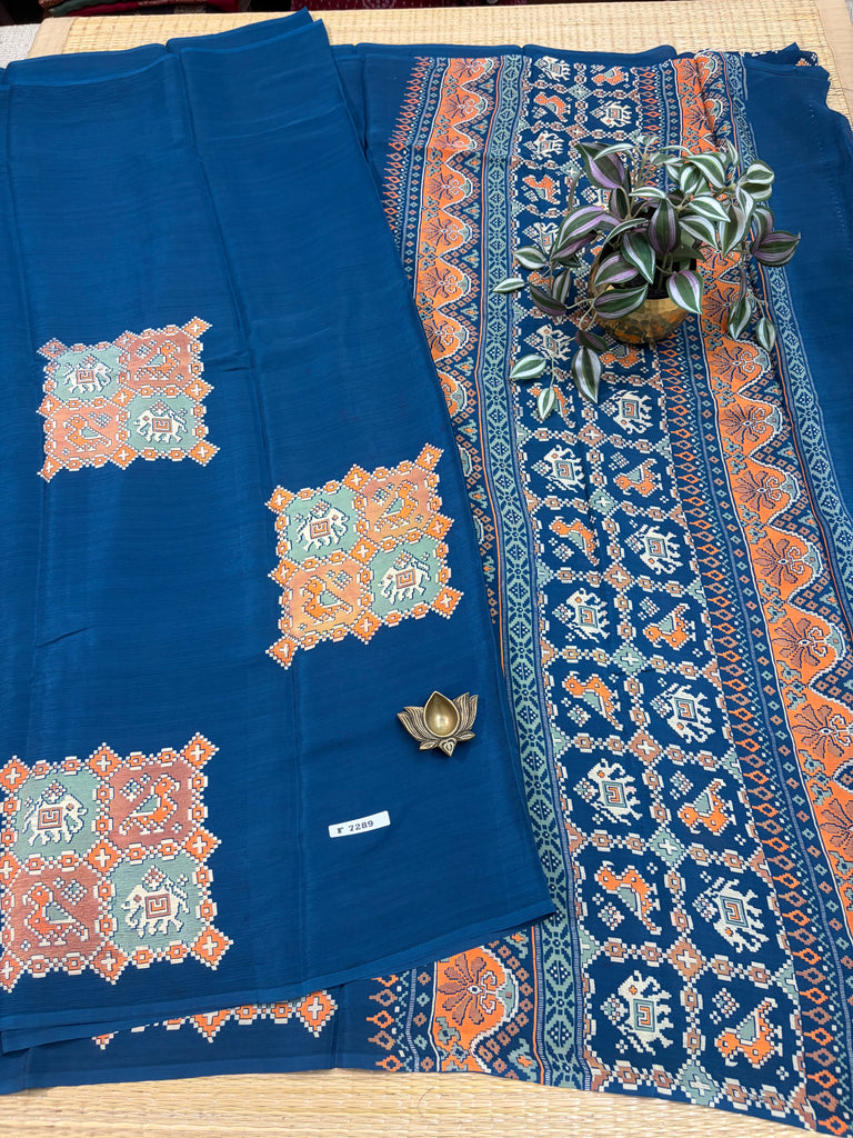 Semi Crepe Sarees #F7289