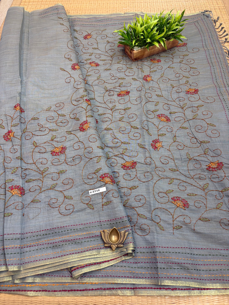 Linen Sarees#G2710
