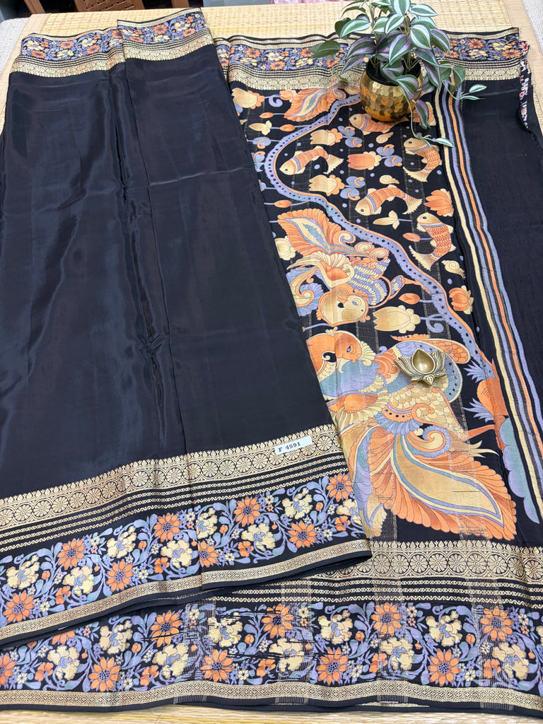 Semi Crepe Sarees #F7059