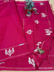 Viscose Tussar Silk Sarees #F8224