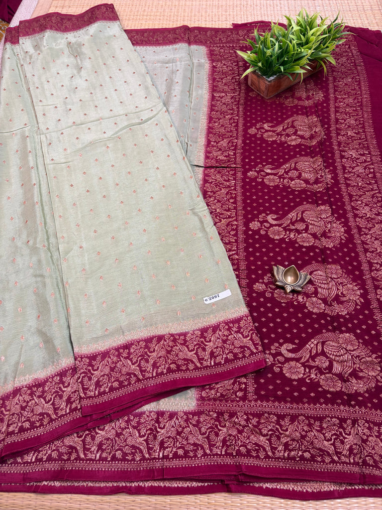 Semi Banarasi Crepe Sarees #G2097