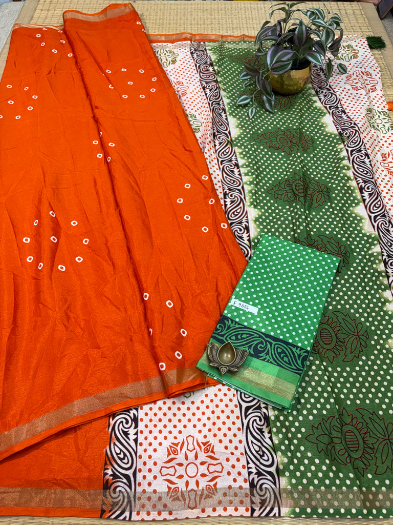 Mul Mul Silk Saree #F9556