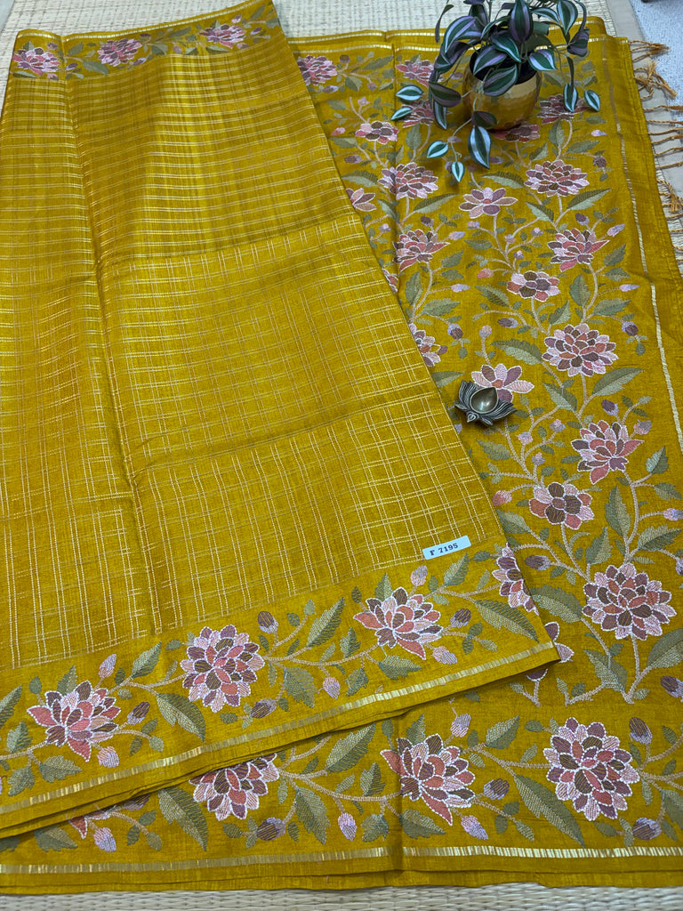Viscose Tussar Silk Sarees #F7195
