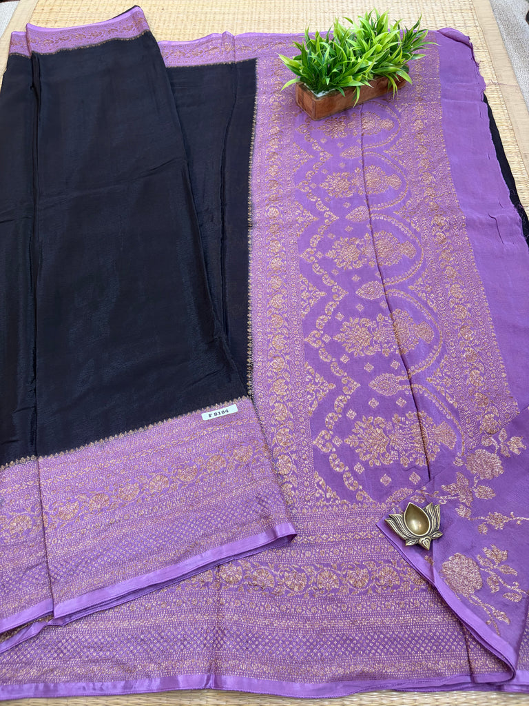Semi Banarasi Crepe Sarees #F8184