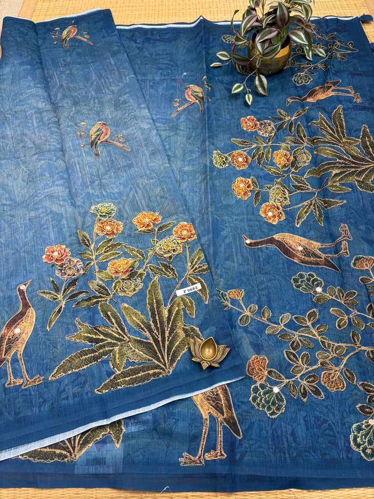 Linen Saree #F9662