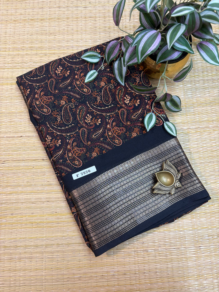 Mass Crepe Sarees #F7576