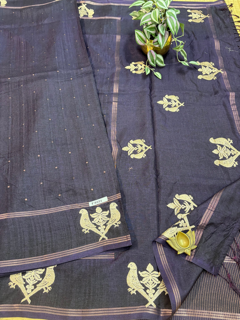 Viscose Tussar Silk Sarees #F8221