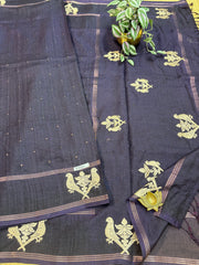 Viscose Tussar Silk Sarees #F8221