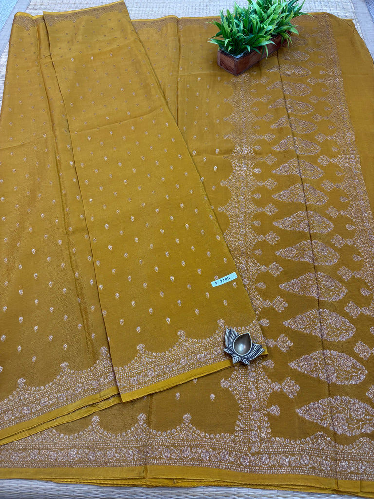 Semi Banarasi Crepe Sarees #F7105
