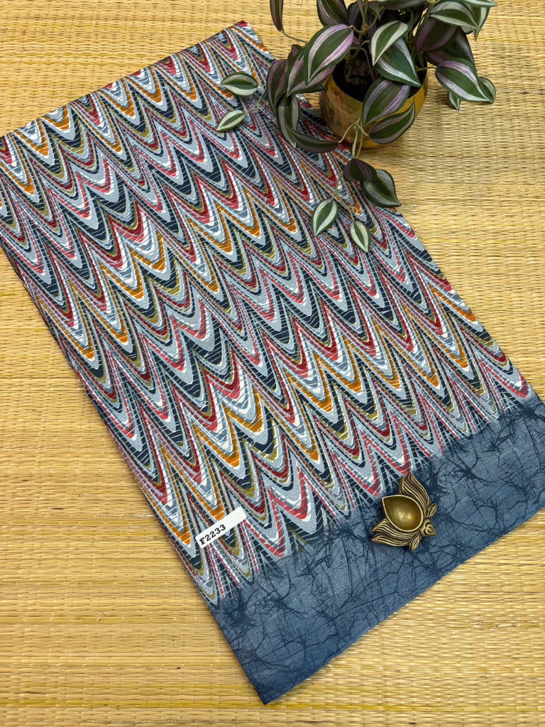 Kashmiri Printed Silk #F2233