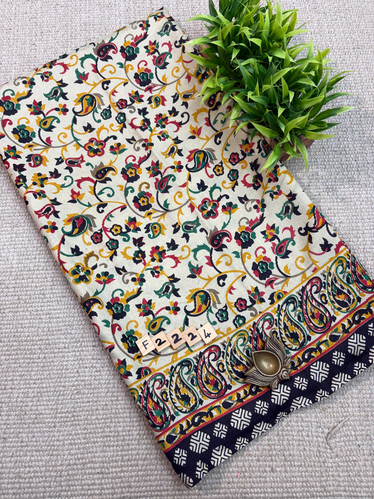 Kashmiri Printed Silk #F2224