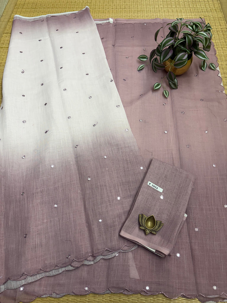 Linen Saree #F7672