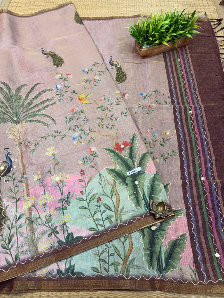 Linen Saree # F9562