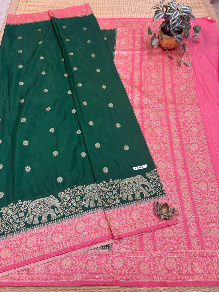Semi Banarasi Crepe Sarees #F9484