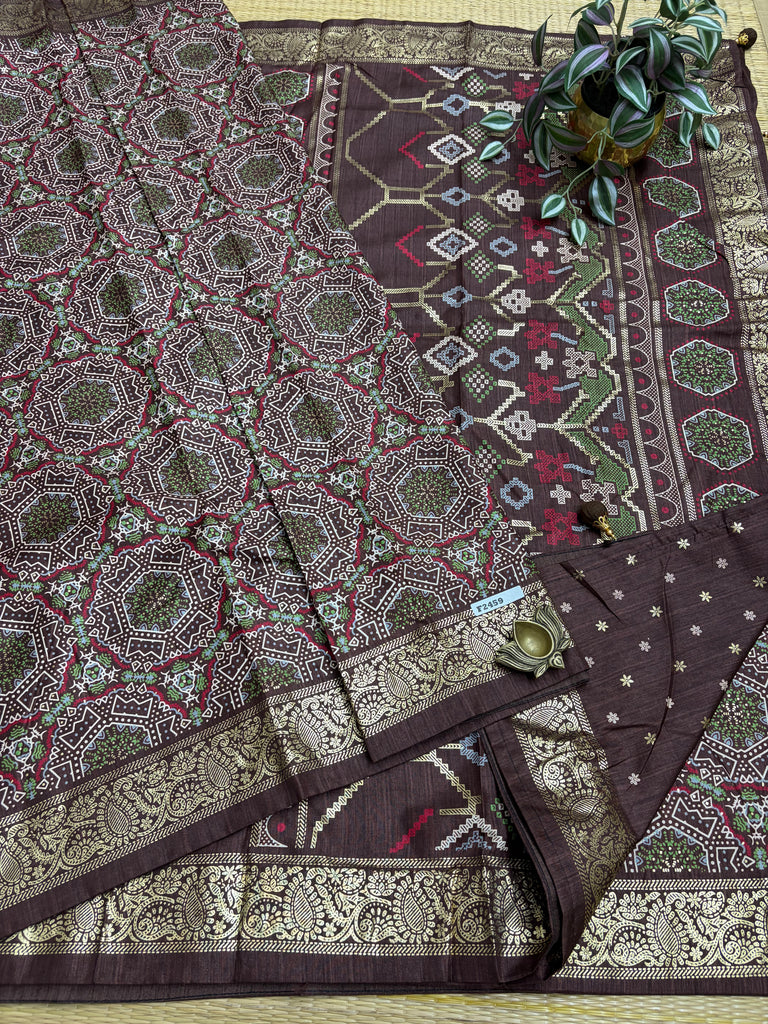 Patola Printed Silk #F2459
