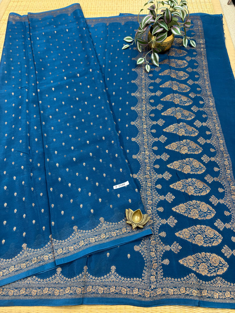 Semi Banarasi Crepe Sarees #F7108
