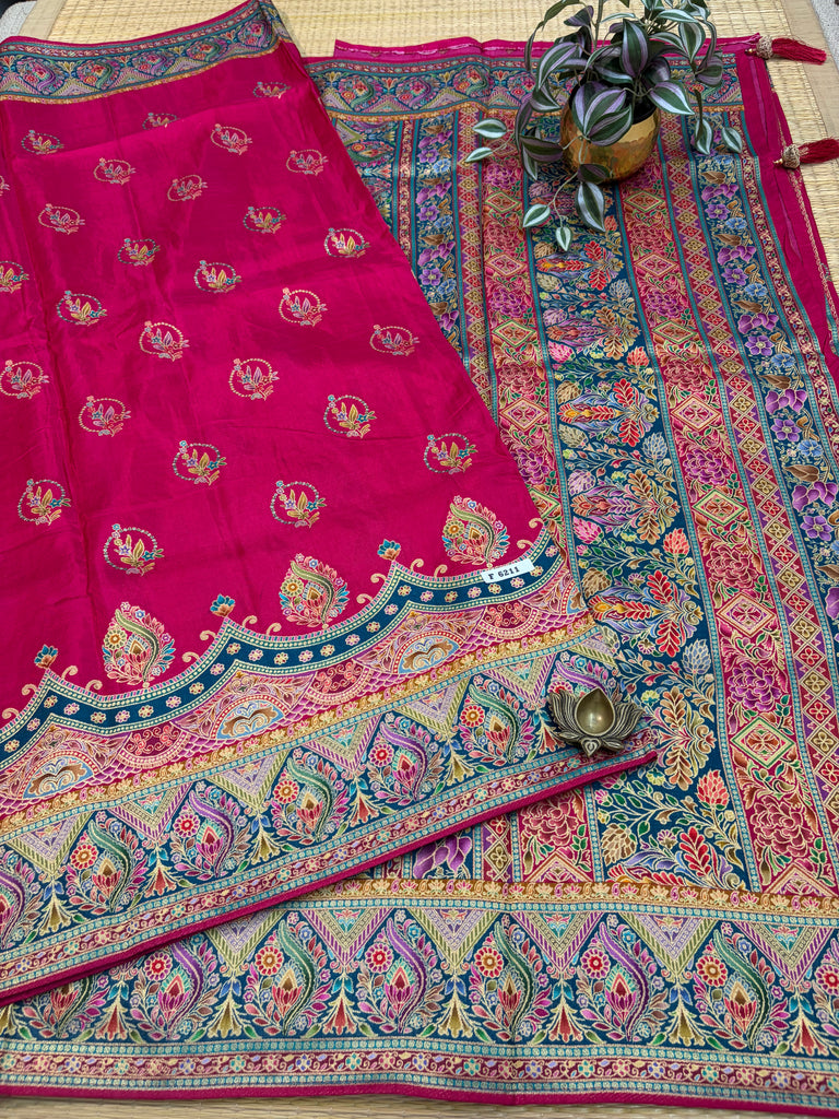 Satin Crepe Saree #F6211