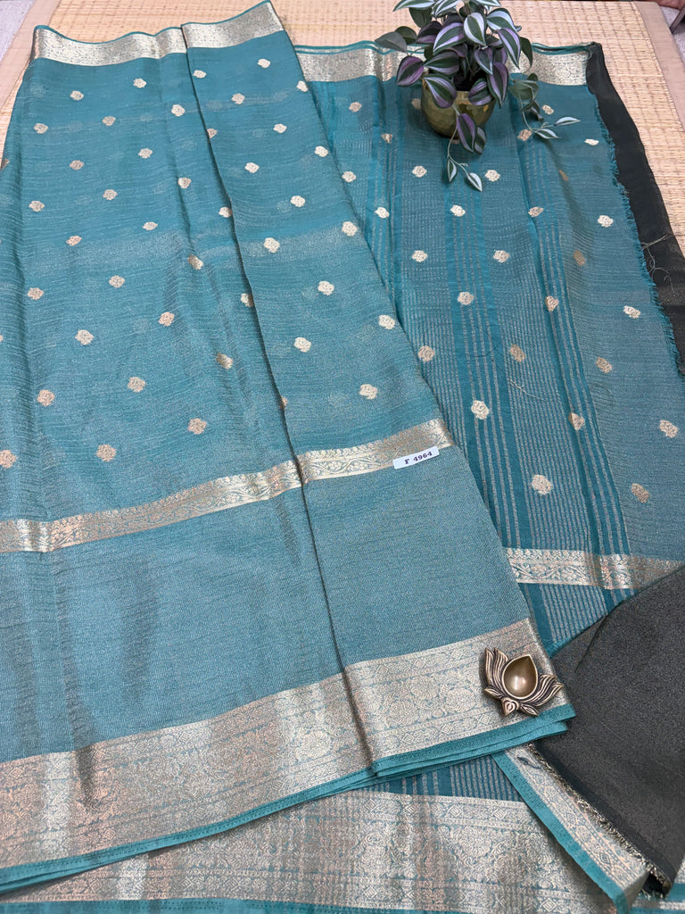 Semi Jute Tissue Sarees #F4964