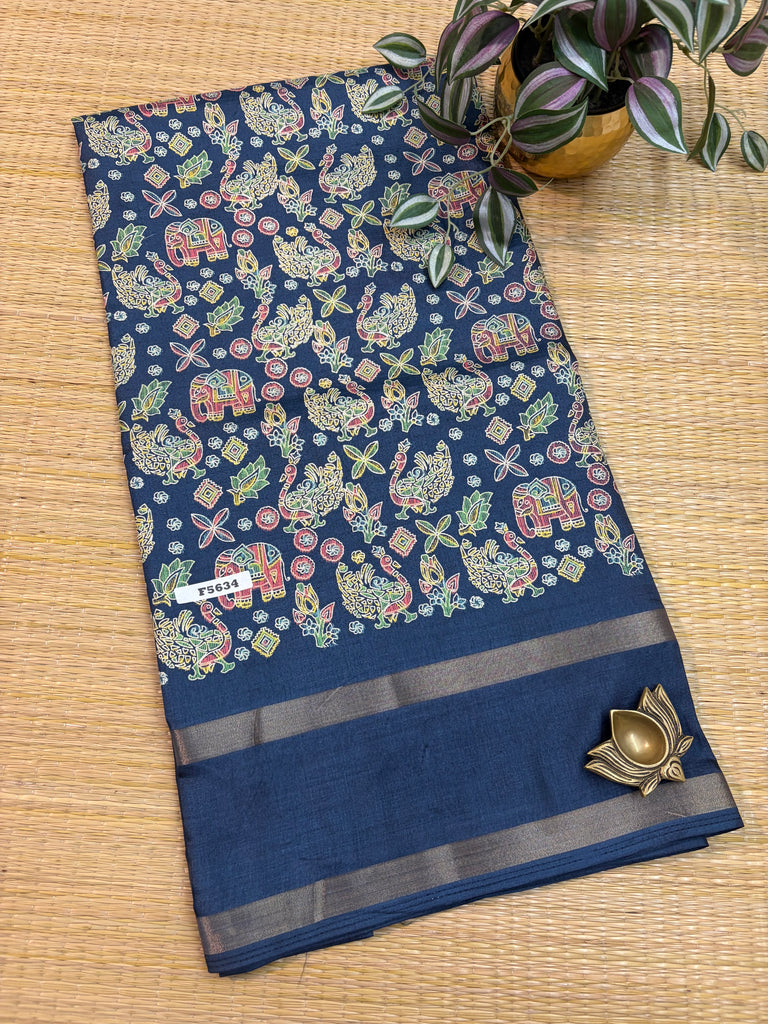 Kashmiri Printed Silk #F5634