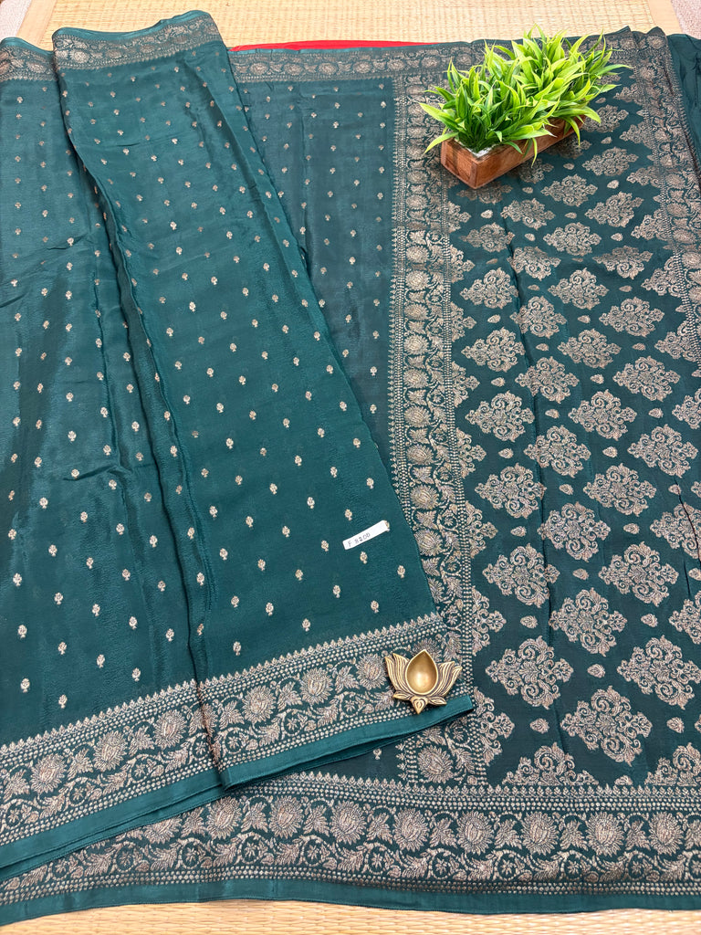 Semi Banarasi Crepe Sarees #F8200