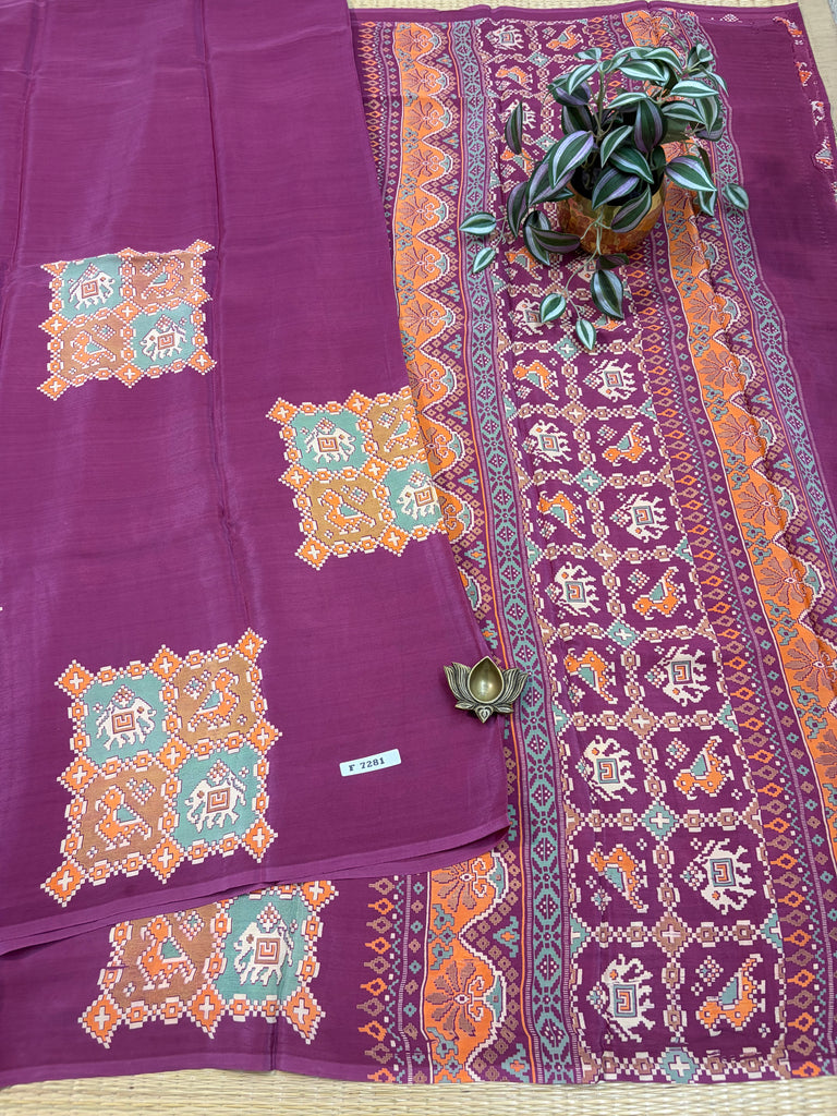 Semi Crepe Sarees #F7281