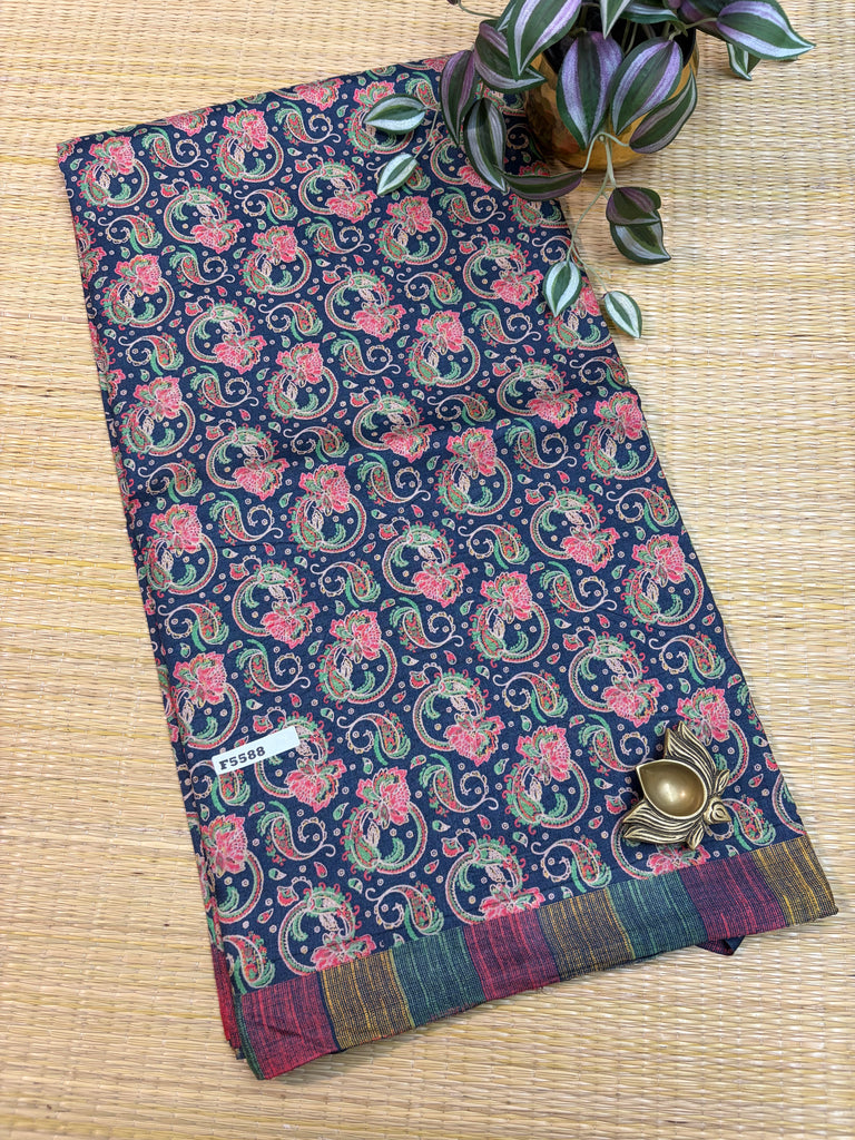 Kashmiri Printed Silk #F5588