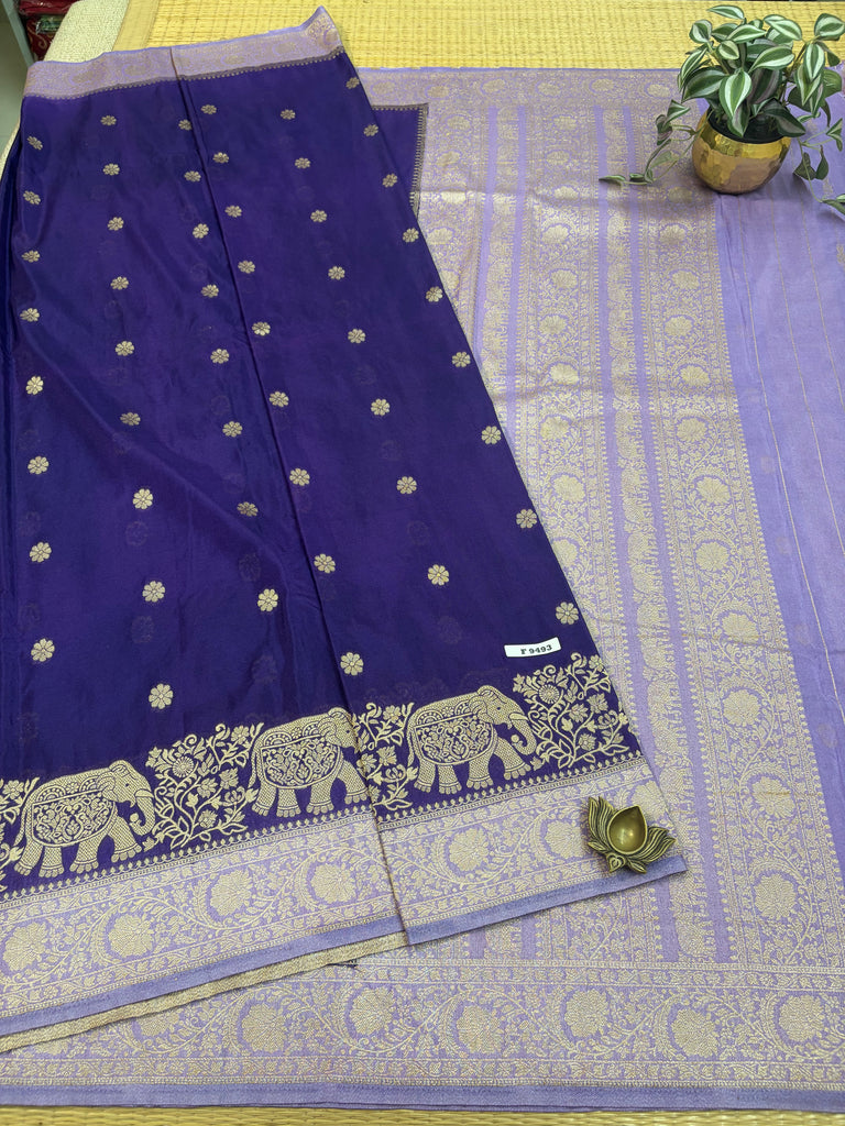 Semi Banarasi Crepe Sarees #F9493