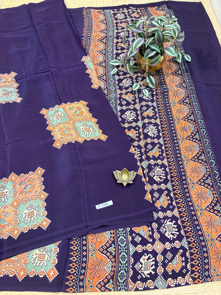 Semi Crepe Sarees #F7287