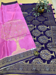 Satin Crepe Saree #F5989