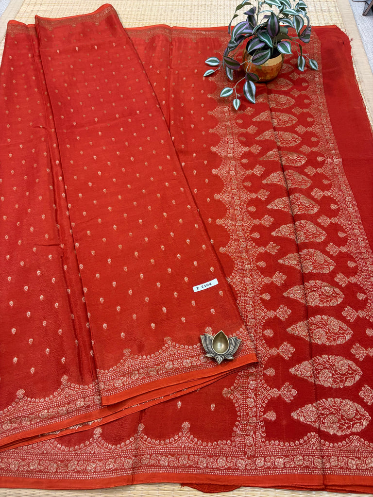 Semi Banarasi Crepe Sarees #F7104