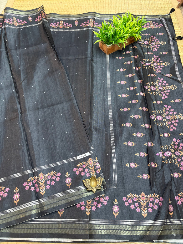 Viscose Tussar Silk Sarees #F9690