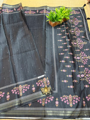 Viscose Tussar Silk Sarees #F9690
