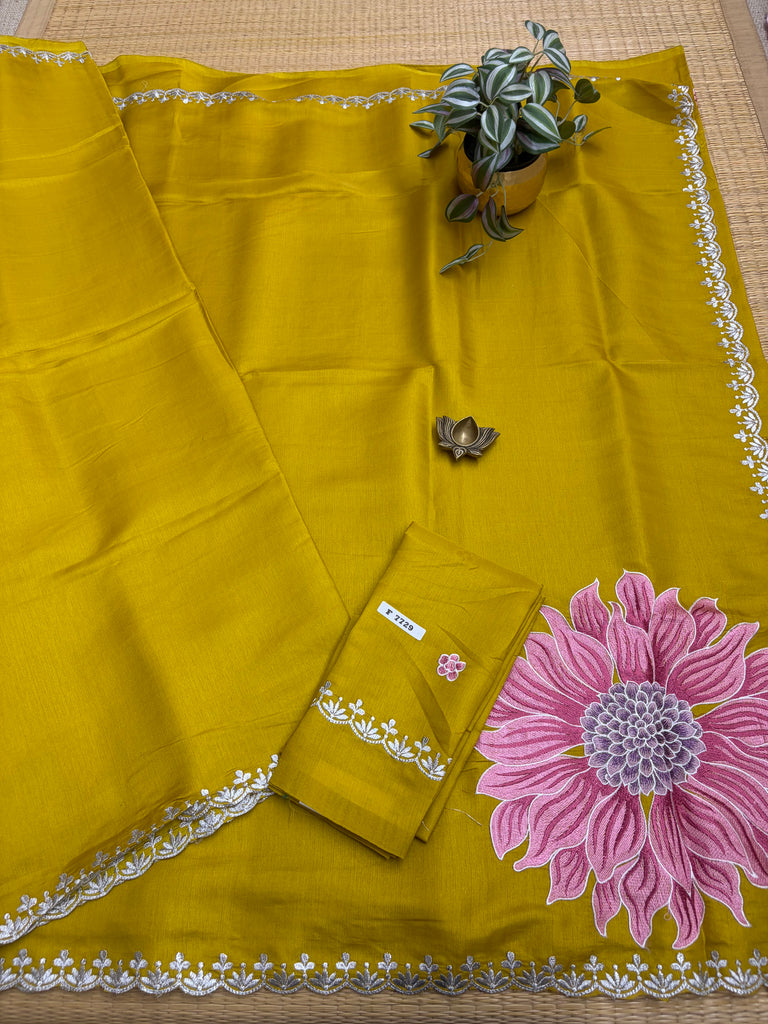 Butter crepe sarees #F7729
