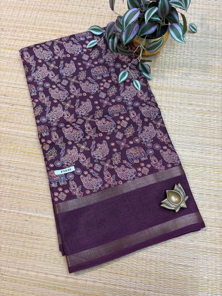 Kashmiri Printed Silk #F5646