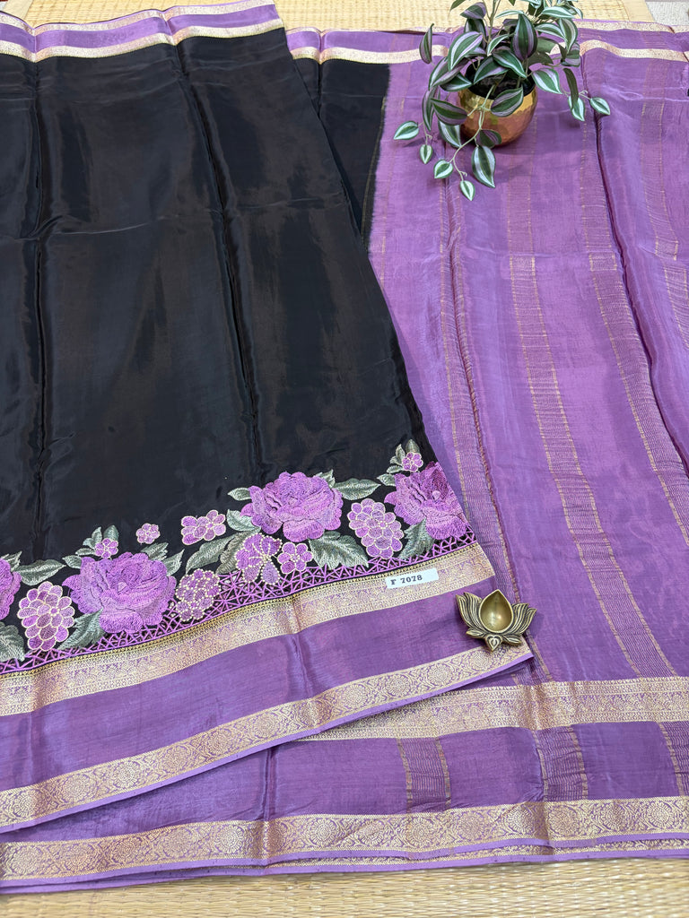 Semi Crepe Sarees #F7078