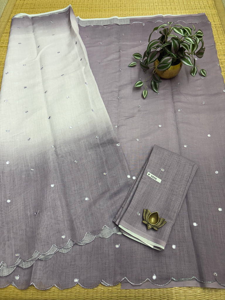 Linen Saree #F7670