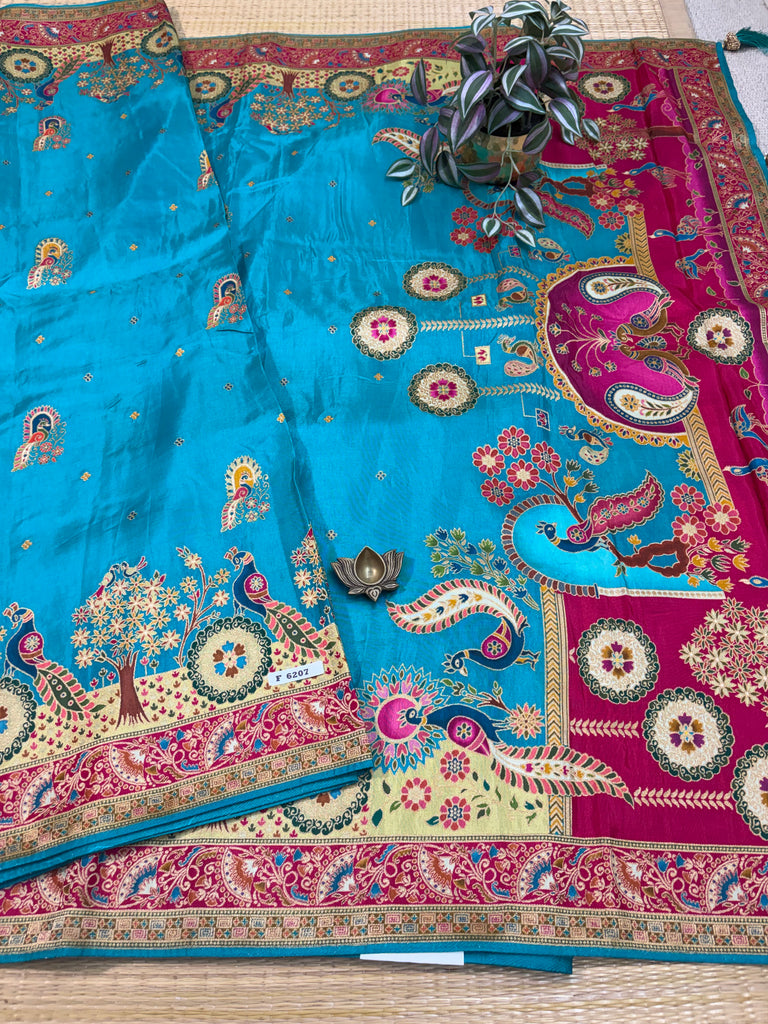 Satin Crepe Saree #F6207