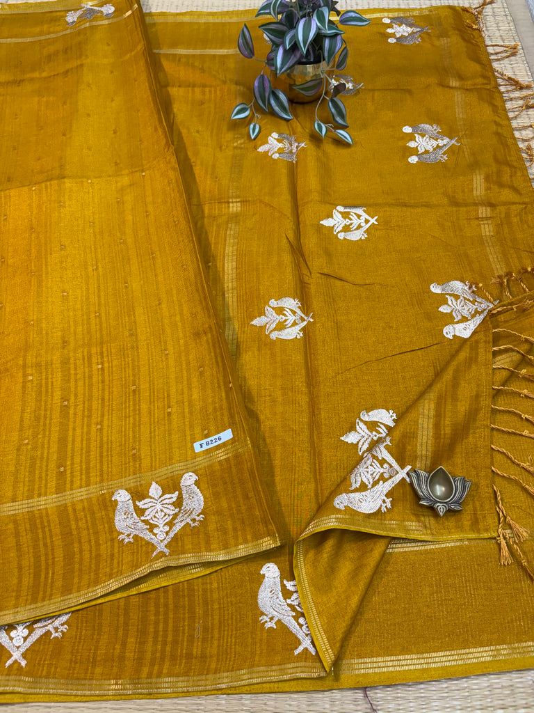 Viscose Tussar Silk Sarees #F8226