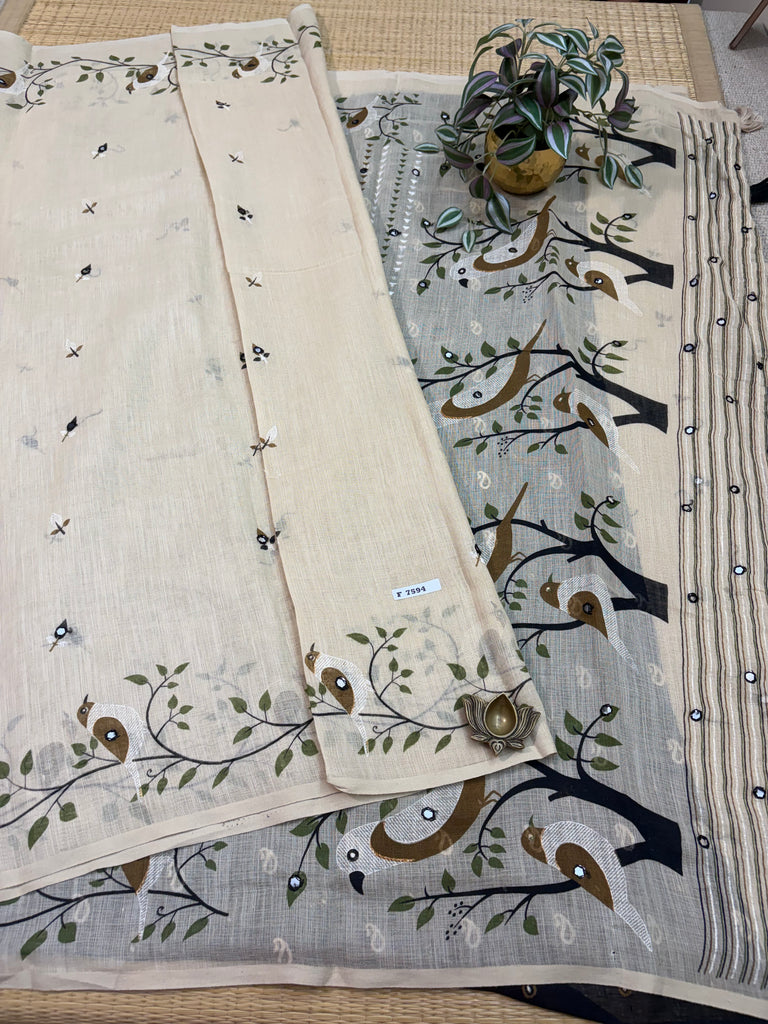 Linen Saree #F7594
