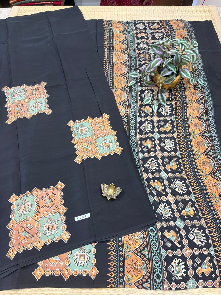 Semi Crepe Sarees #F7284